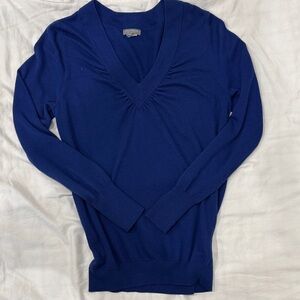 Ann Taylor Deep Blue V-Neck Sweater